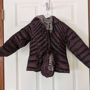 Sugarfly Kids Packable Down Puffer Jacket Maroon Toddler 2t Car seat Safe